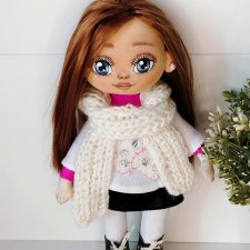 Текстильная куколка  из хлопка ручной работы