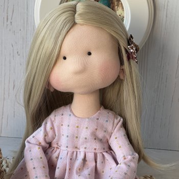 Девочка с лёгким настроением   (интерьерная текстильная кукла, 30 см)