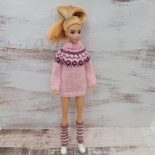 Вязаный свитер для кукол 30 см