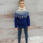 Вязаный свитер для кукол формата 1:6 (Кен)