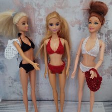 Вязаные купальники для кукол типа Барби