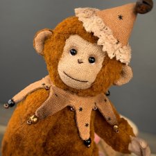 Винтажная Тедди обезьянка на барабане