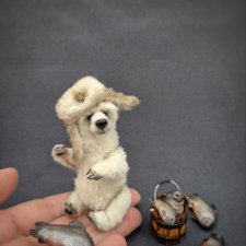 Вязаный полярный медведь Егорка