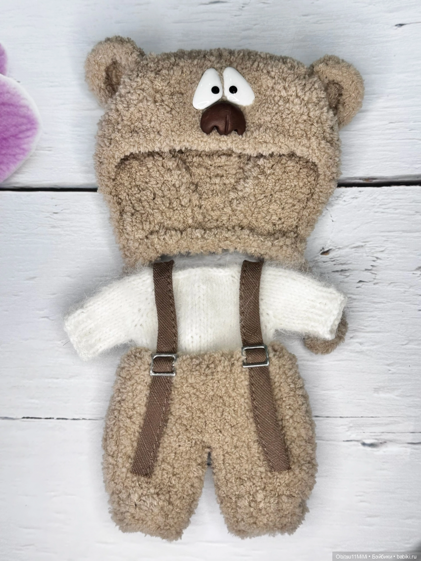 Комплект Мишка (штанишки, свитерок и чепчик с декором)