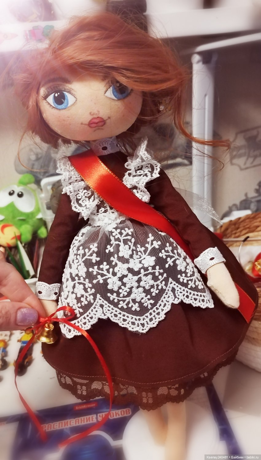 Куколка Выпускница Текстильная,лицо- роспись акрилом