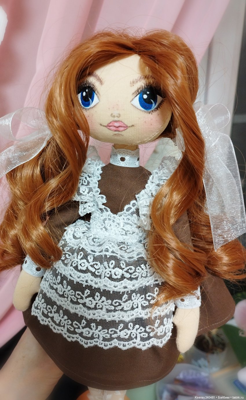 Куколка Школьница Текстильная Лицо-ручная роспись акрилом