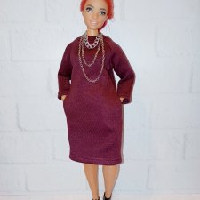 Платье и украшение для Барби пышки