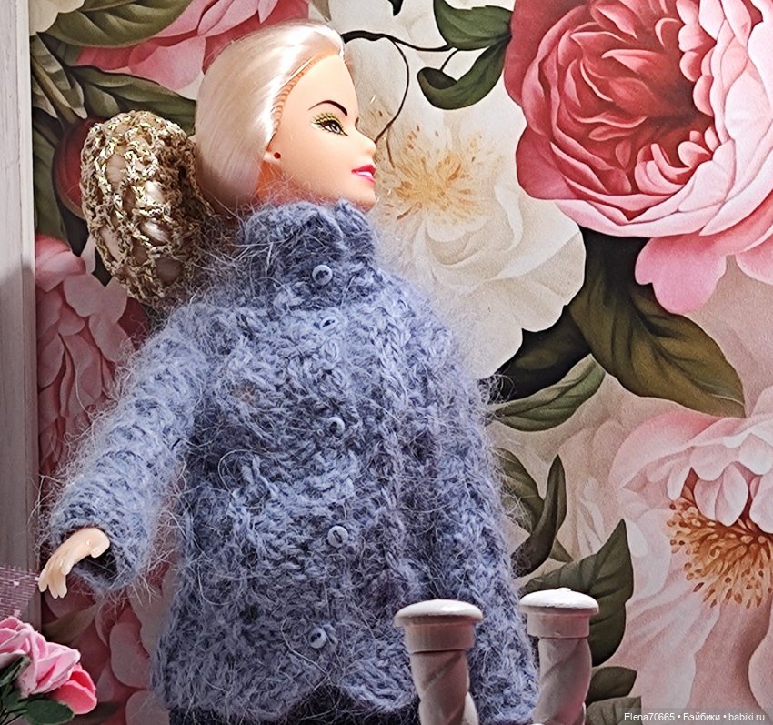 Кофта вязаная на пуговицах &amp;amp;quot;Голубое облако&amp;amp;quot;