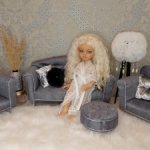 Мебель диван кресло для кукол 1:6