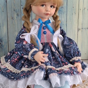 Текстильная будуарная кукла ручной работы