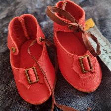 Туфельки Кожа Пинетки Обувь Кукла антикварная