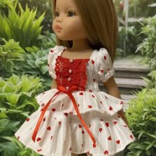 Платье с ажурными чулочками для куклы Паола Рейна 32 см.