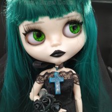 Кастомная Блайз Ариадна Готическая Невеста (Custom Blythe) c шейным шарниром