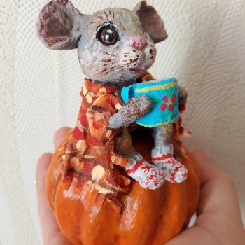 Ватная игрушка мышонок.