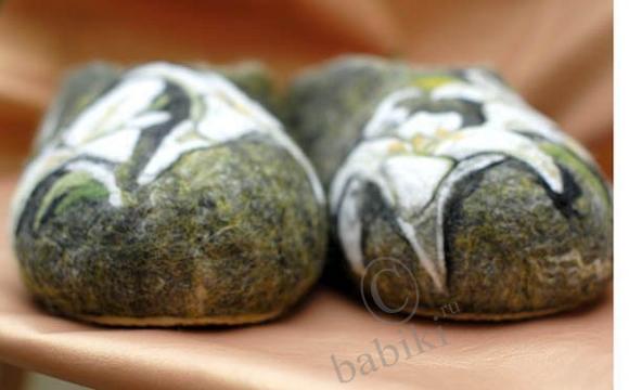 Тапки войлочные "Лилии" — Другие хобби и увлечения: сад (фото 9)