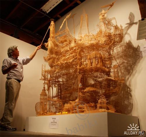 Удивительные скульптуры из зубочисток