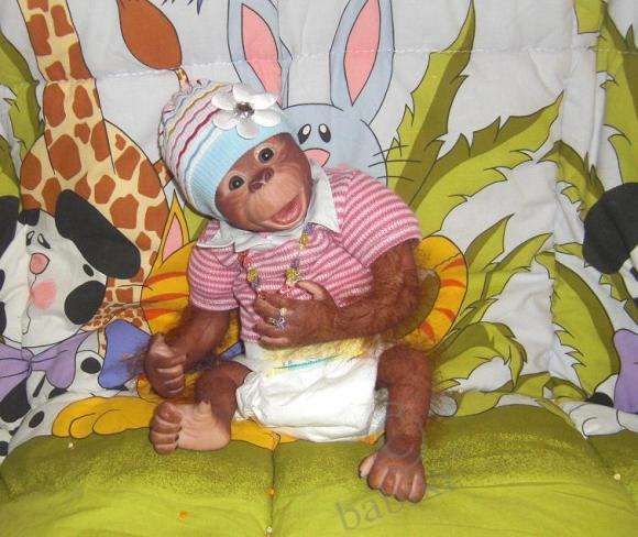 Новые фото! Мой юбилейный реборнчик - Обезьянка Читочка (фото 3)
