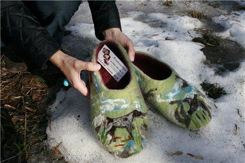 Тапки "Немецкий курцхаар" - мокрое валяние (фото 2)