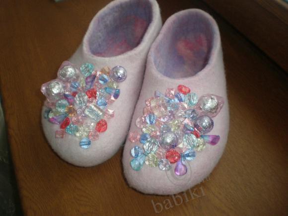 Тапки Монпансье - мокрое валяние