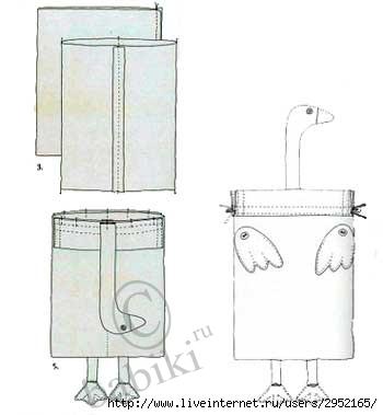 Гуси-лебеди - игрушка с мешочком, как сшить своими руками (фото 7)