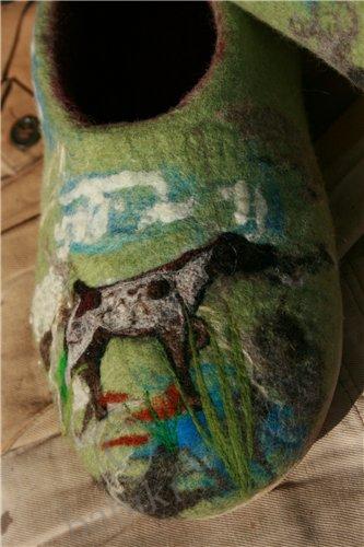 Тапки "Немецкий курцхаар" - мокрое валяние