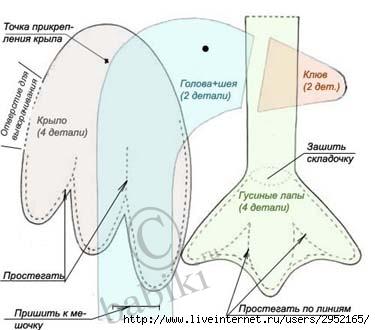 Гуси-лебеди - игрушка с мешочком, как сшить своими руками