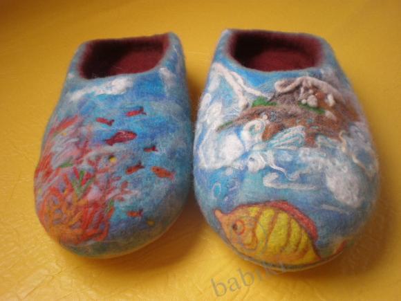 Тапки "Дикари" - мокрое валяние (фото 2)