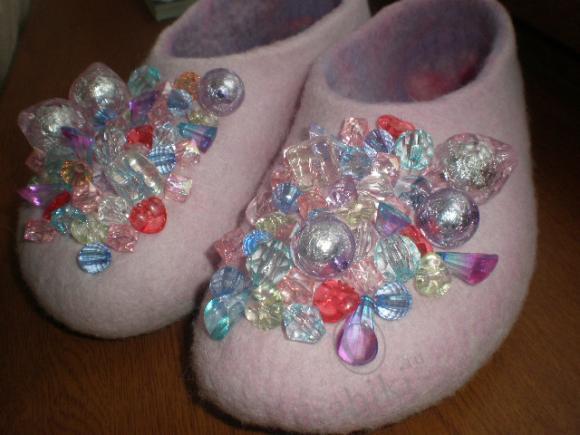 Тапки Монпансье - мокрое валяние