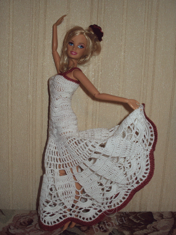 Платье для Барби крючком