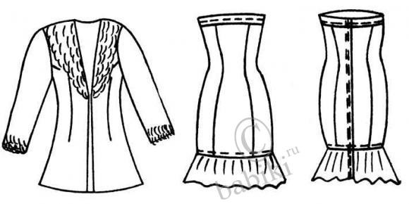 Выкройка одежды для куклы Барби - платья, пальто (фото 4)