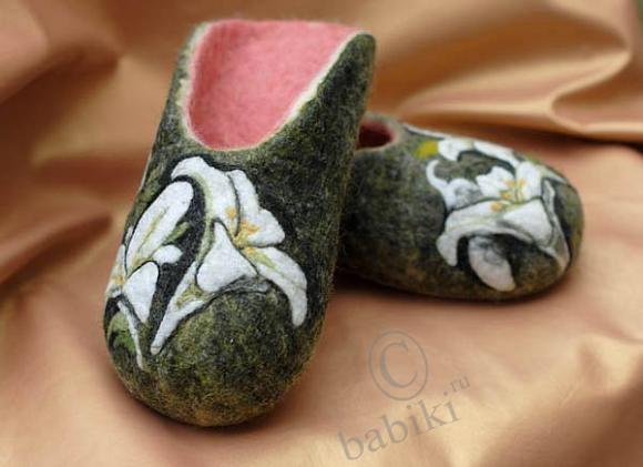 Тапки войлочные "Лилии" — Другие хобби и увлечения: сад (фото 6)