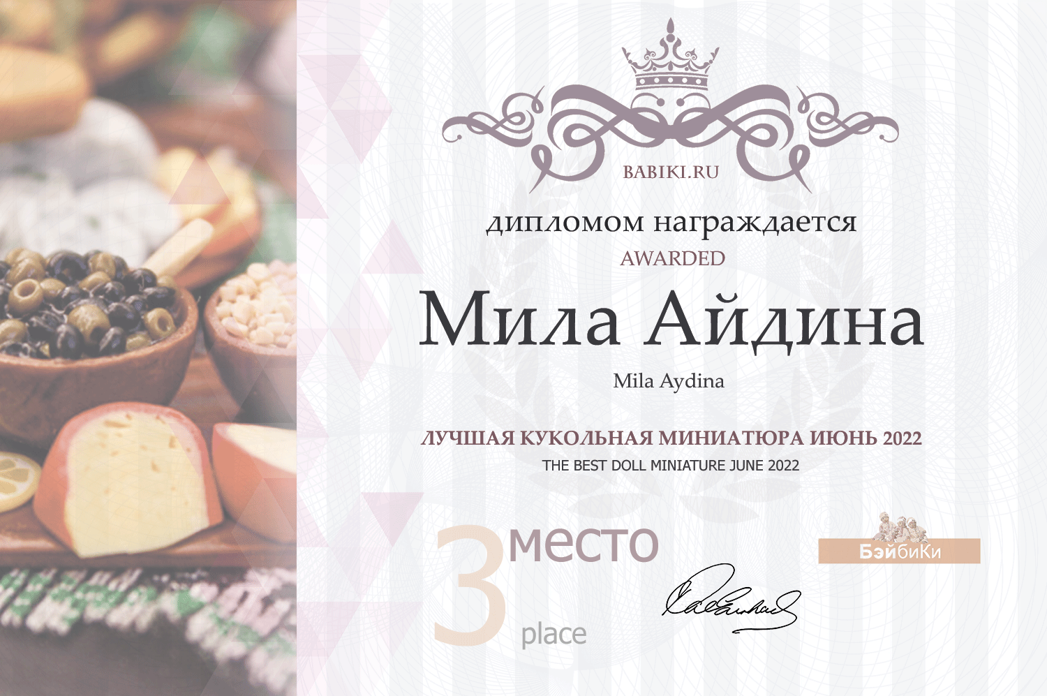 диплом Мила Айдина