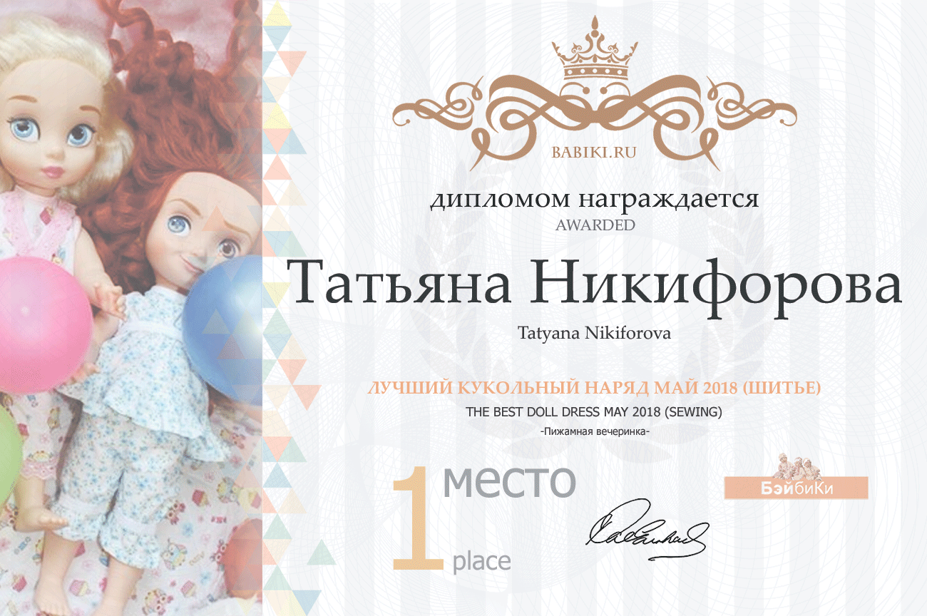 Авторский конкурс. Лучшие: мишка Тедди, текстильная кукла, кукла реборн, мейкап и наряд для куклы. Май 2018