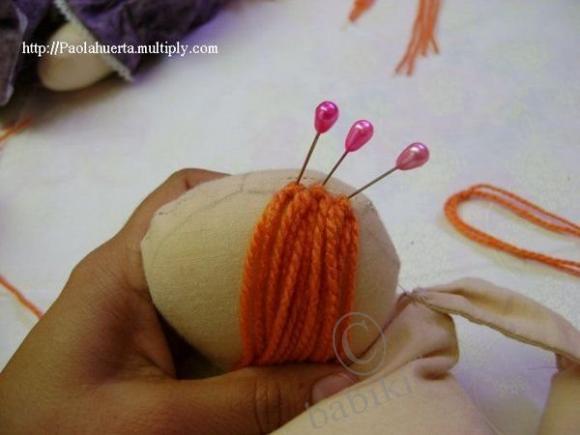 Как пришить волосы кукле - мастер класс в картинках (фото 5)