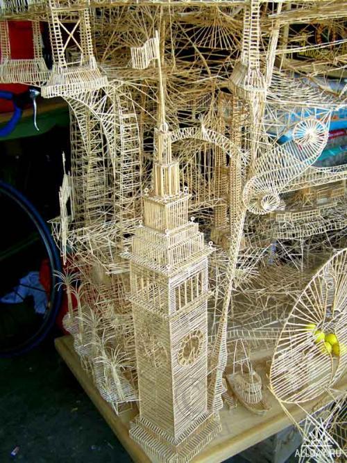 Удивительные скульптуры из зубочисток