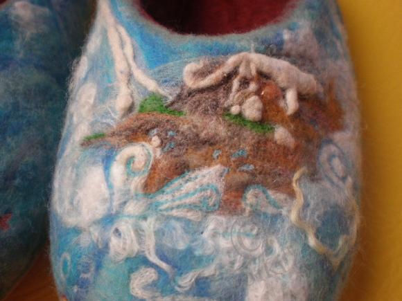 Тапки "Дикари" - мокрое валяние (фото 3)