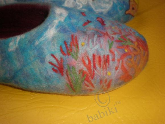 Тапки "Дикари" - мокрое валяние (фото 6)