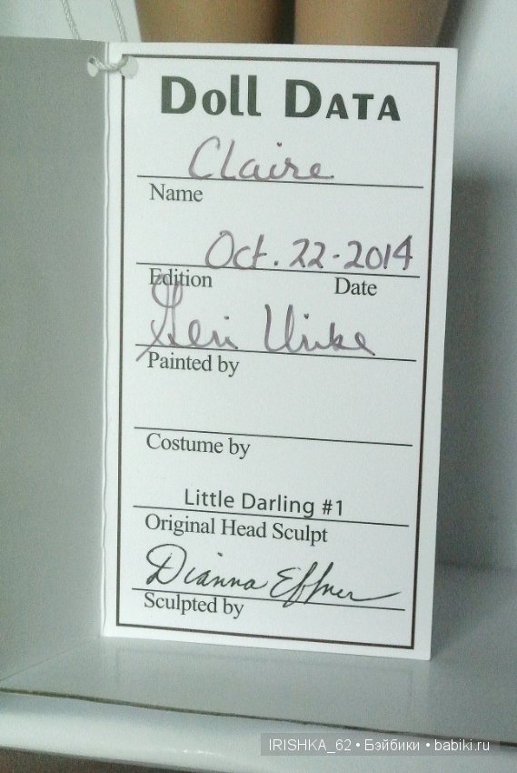 Клэр (Claire) от Dianna Effner (роспись Geri Uribe). Срочная продажа 50000 с доставкой до 01.07.18 (фото 6)