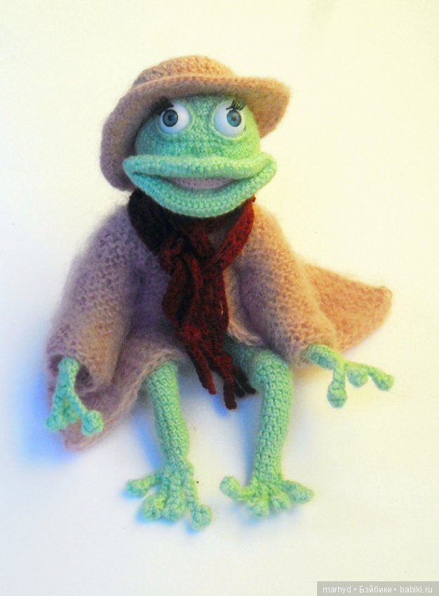 Попутчица, авторская вязаная игрушка, лягушка (фото 4)