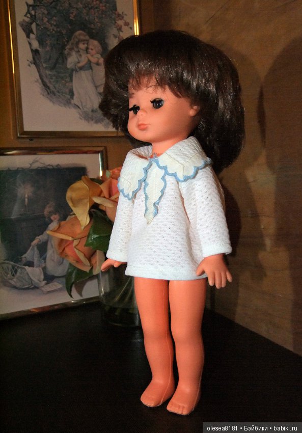 Винтажная немецкая кукла от Sonni, карезлазая шатенка (фото 6)
