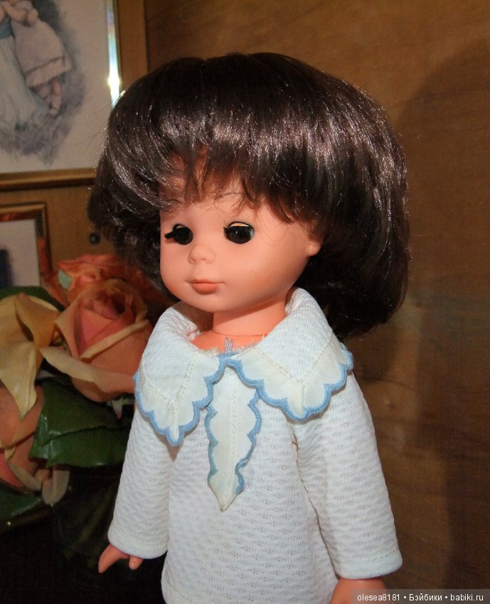 Винтажная немецкая кукла от Sonni, карезлазая шатенка (фото 4)