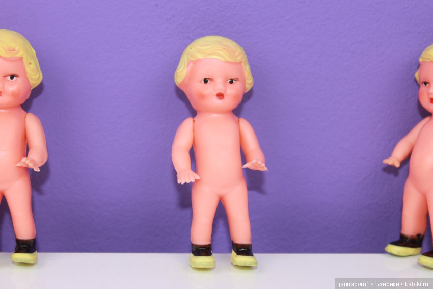 Резиновые пупсики Ари с желтыми волосами, ГДР, высота 8 см (фото 7)