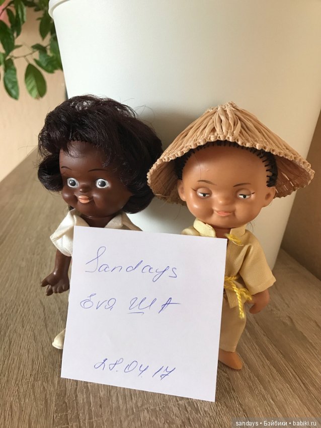 Две куклы ГДР VEB Spielwaren Schalkau самые редкие этнические копытки (африканец и китаец) (фото 5)