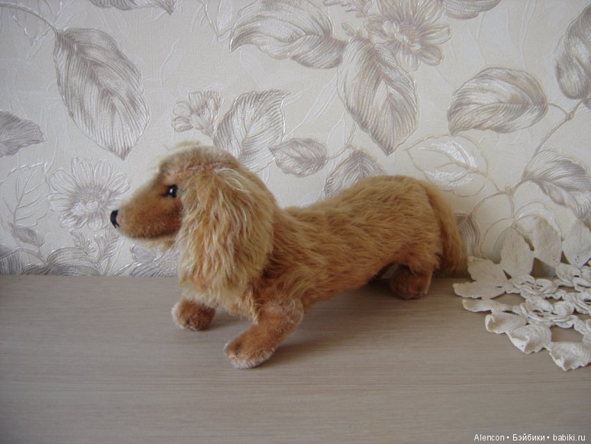 Старинная игрушка такса Steiff, 13 см