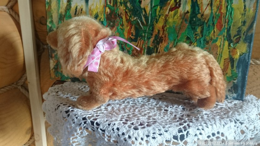 Старинная антикварная игрушка собака такса Steiff