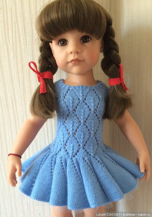 Вязаное платье для куклы