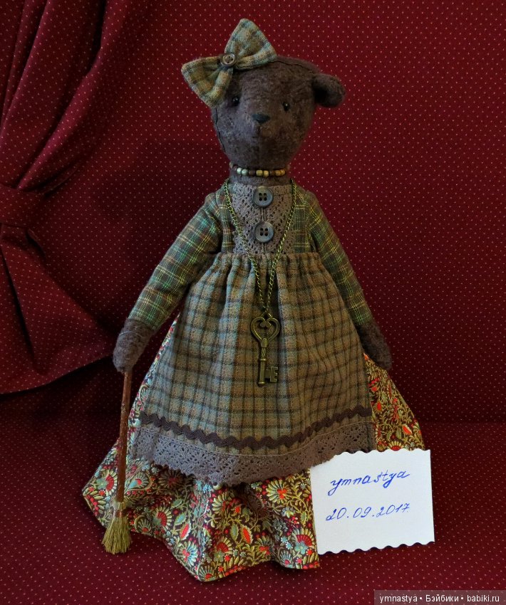 Мишка Фрося. Крестьянка. Деревенский стиль. Интерьерная игрушка (фото 7)