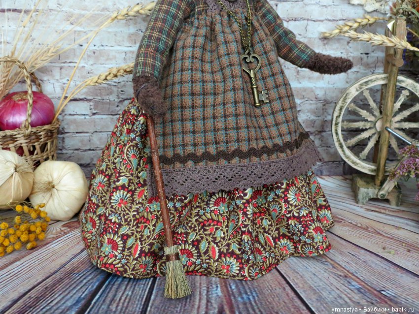 Мишка Фрося. Крестьянка. Деревенский стиль. Интерьерная игрушка (фото 2)
