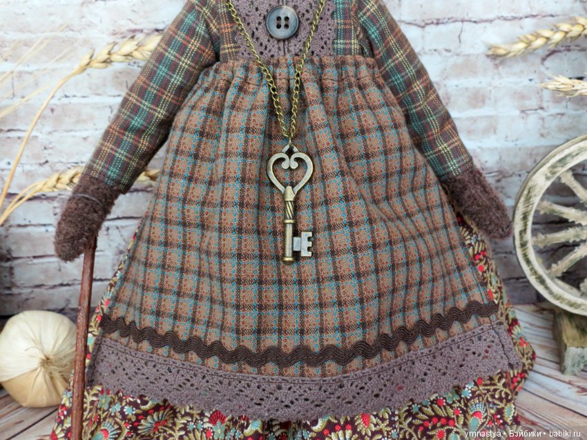 Мишка Фрося. Крестьянка. Деревенский стиль. Интерьерная игрушка (фото 6)