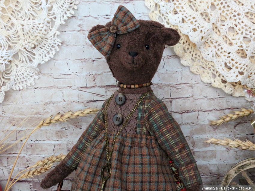 Мишка Фрося. Крестьянка. Деревенский стиль. Интерьерная игрушка (фото 4)